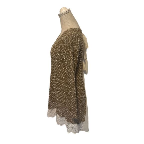 Anthropologie A'reve Sweater Tunic with Lace & Double Bow Detail Size Medium - Picture 7 of 16